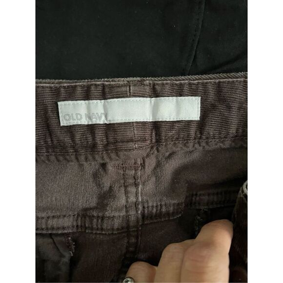 Old Navy dark brown corduroy pants regular mid high rise 6 - Picture 2 of 5